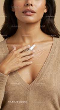 Close-up of Woman Applying Skincare Serum Highlighting Healthy Flawless Skin