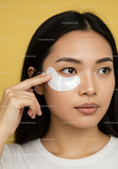 Young Woman Applying Under-Eye Mask for Skin Care and Relaxation