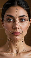 Facial Contouring and Skincare Concept with Woman Portrait