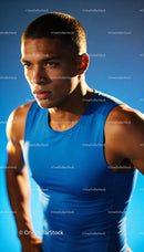 Focused young athlete preparing for intense workout session