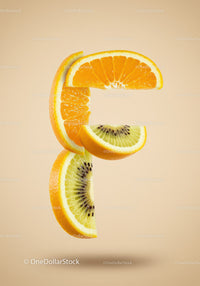 Creative Floating Citrus and Kiwi Fruit Composition