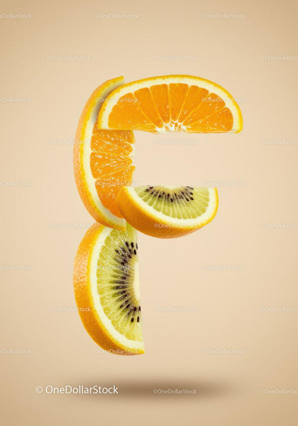 Creative Floating Citrus and Kiwi Fruit Composition