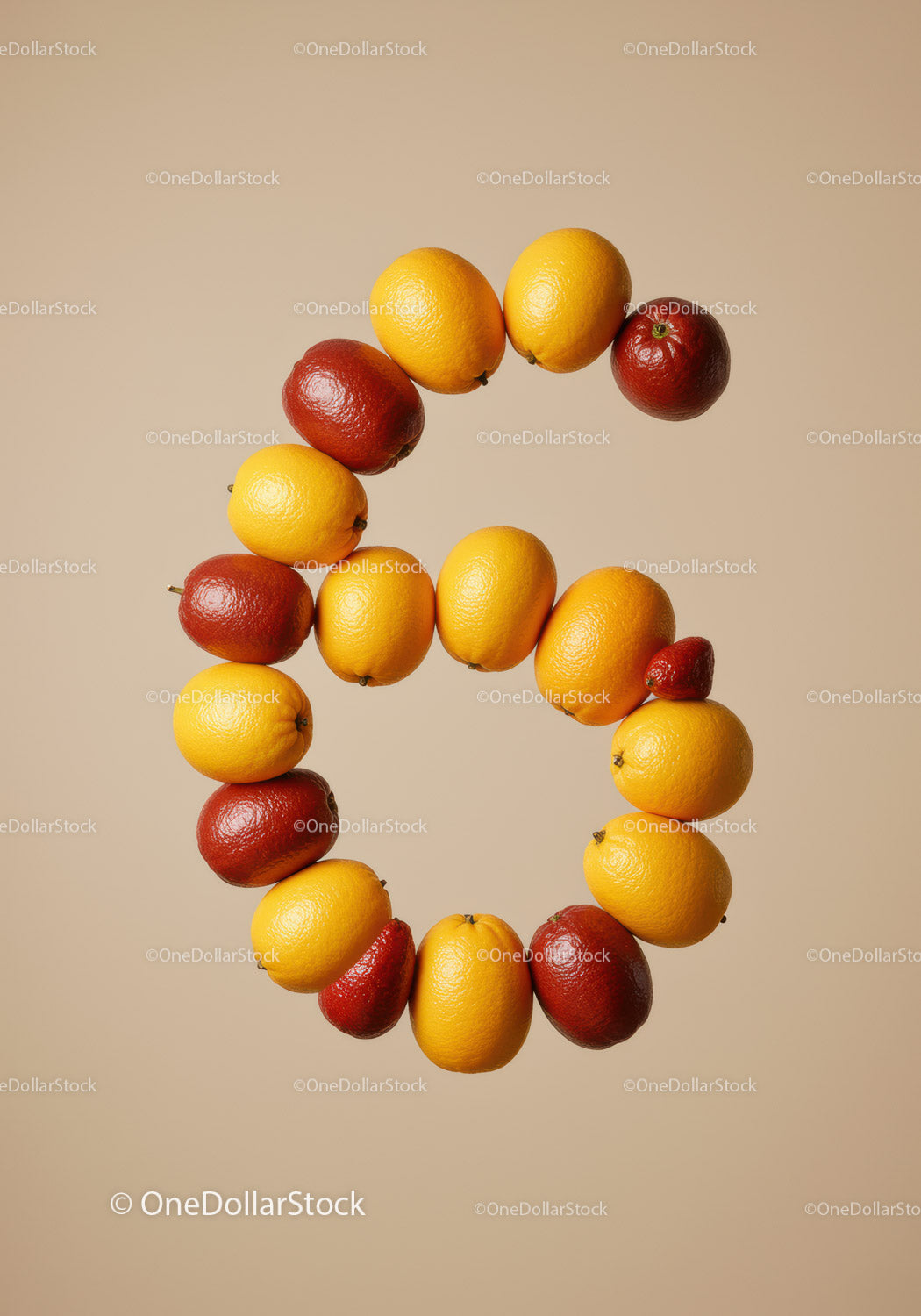 Creative arrangement of lemons and apples in spiral shape