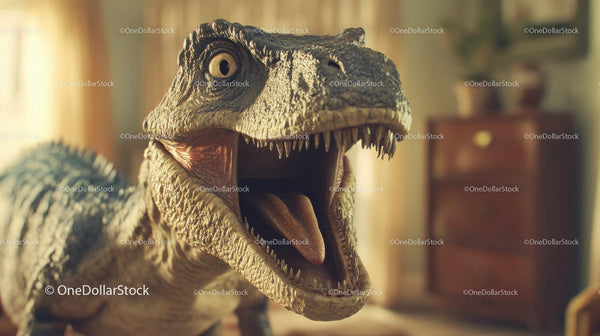 Realistic Dinosaur Figurine With Open Mouth