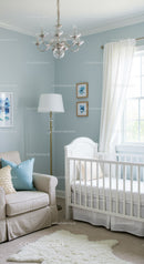 Elegant Nursery with White Crib and Soft Decor in Bright Home Interior