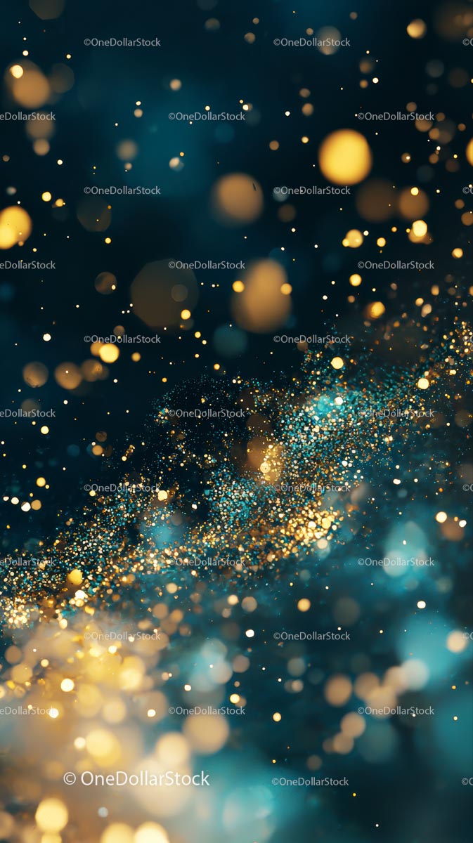 Golden Bokeh Particles and Sparkling Light Effects for Celebrations