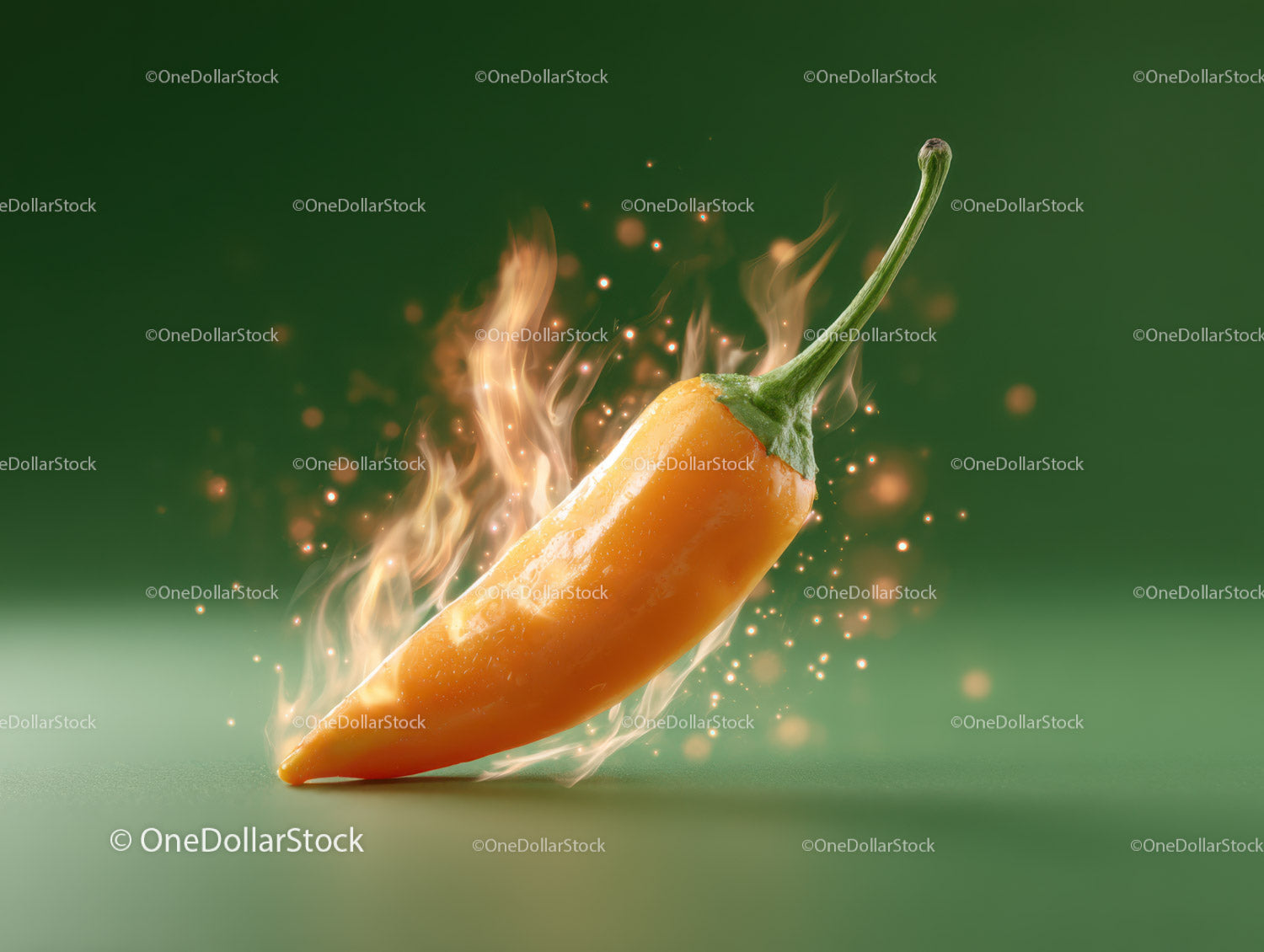 Spicy Red Chili Pepper with Fiery Flames and Dynamic Motion