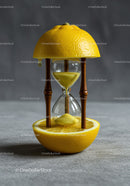 Creative lemon hourglass blending nature and time