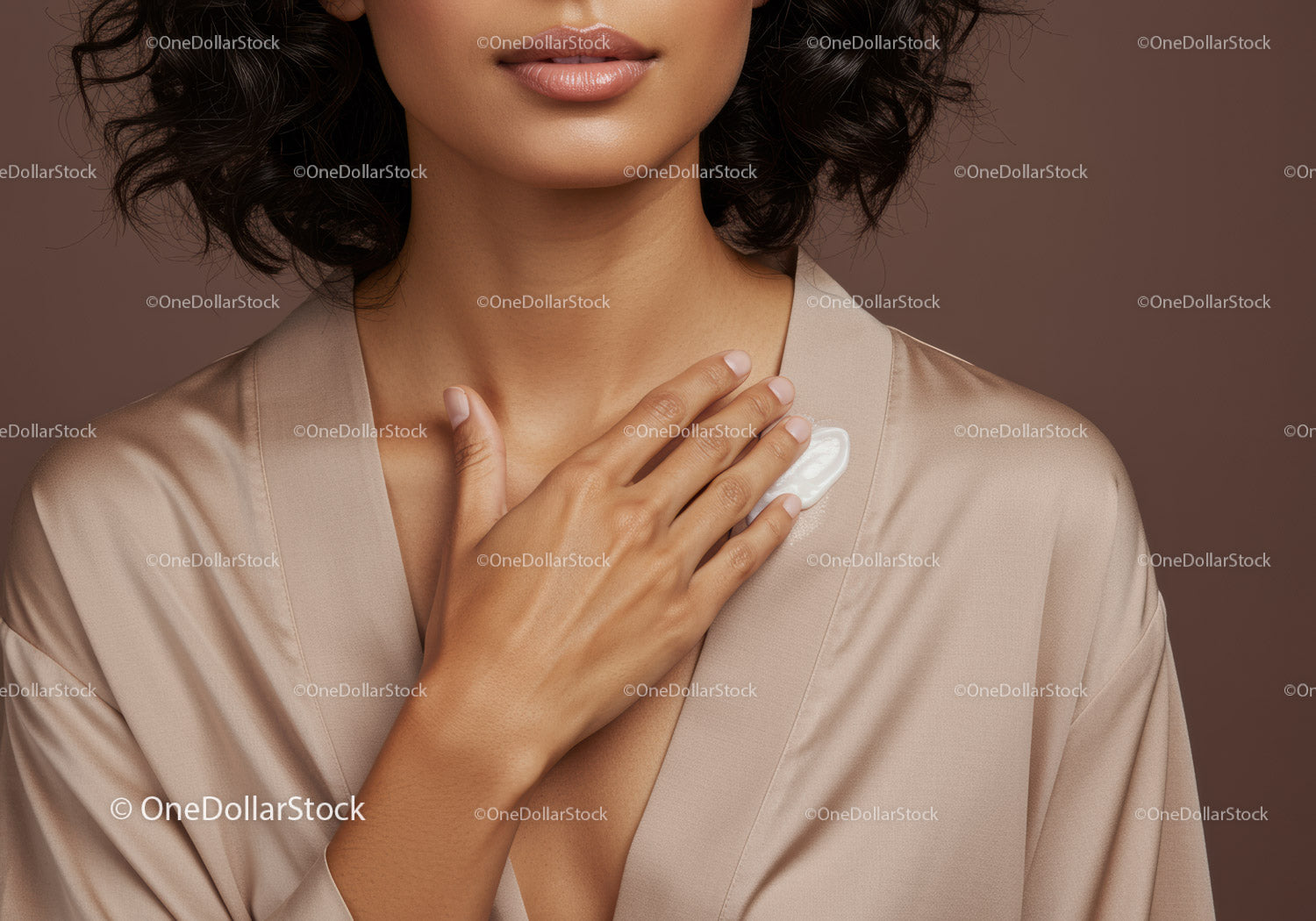 Close-Up of Woman Applying Moisturizer on Face with Smooth Skin