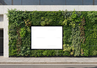 Modern Vertical Garden Wall with Blank Advertising Board