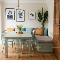 Cozy Dining Corner with Botanical Wall Art and Indoor Plants
