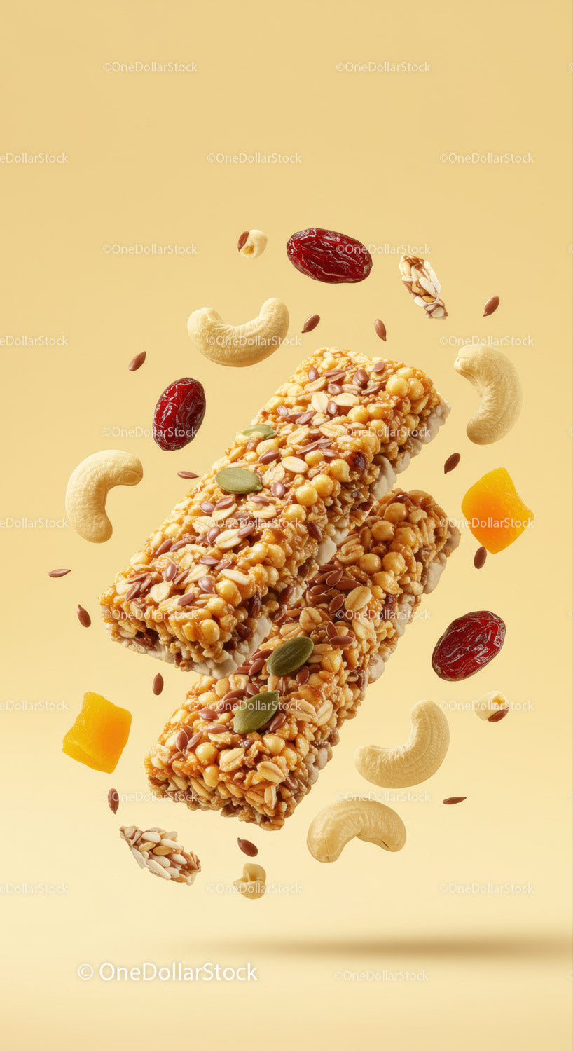 Batony Granola z orzechami i suszonymi owocami pływające