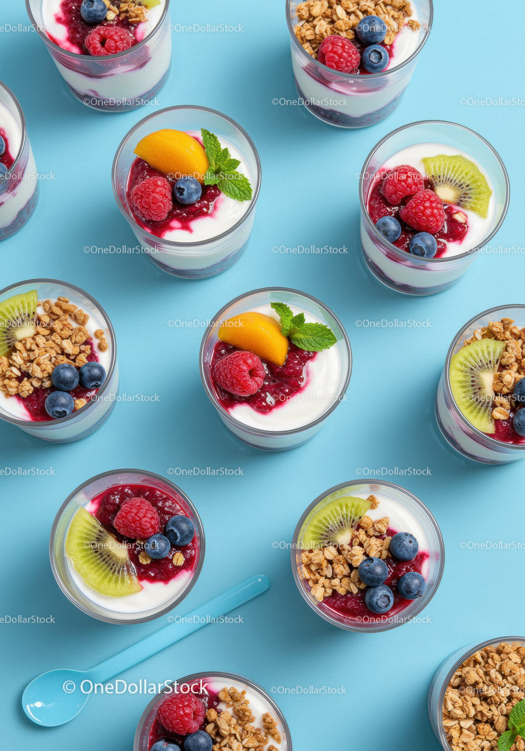 Healthy Yogurt Parfaits with Fresh Fruits and Granola