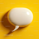 Modern Speech Bubble with Yellow Buttons on Bright Yellow Background