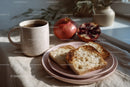 Fresh Pomegranate and Toasted Bread with Coffee in Cozy Morning Scene