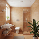 Contemporary Beige Bathroom with Walk-In Shower and Green Plant