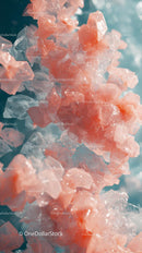 Pink Crystals and Mineral Stones Close-Up with Sparkling Surface
