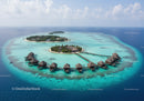 Luxurious Overwater Bungalows on Tropical Island with Clear Blue Water