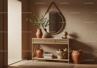Minimalist Boho Entryway with Rattan Console and Decor