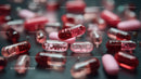Red and Pink Capsules with Assorted Pills in Close-Up