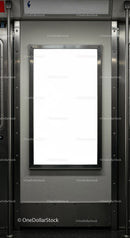 Blank Advertisement Frame Inside Subway Train Door