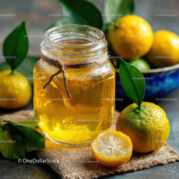 Delicious Homemade Citrus Syrup in a Glass Jar
