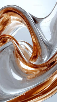 Abstract Metallic Swirls in Copper and Silver for Modern Design