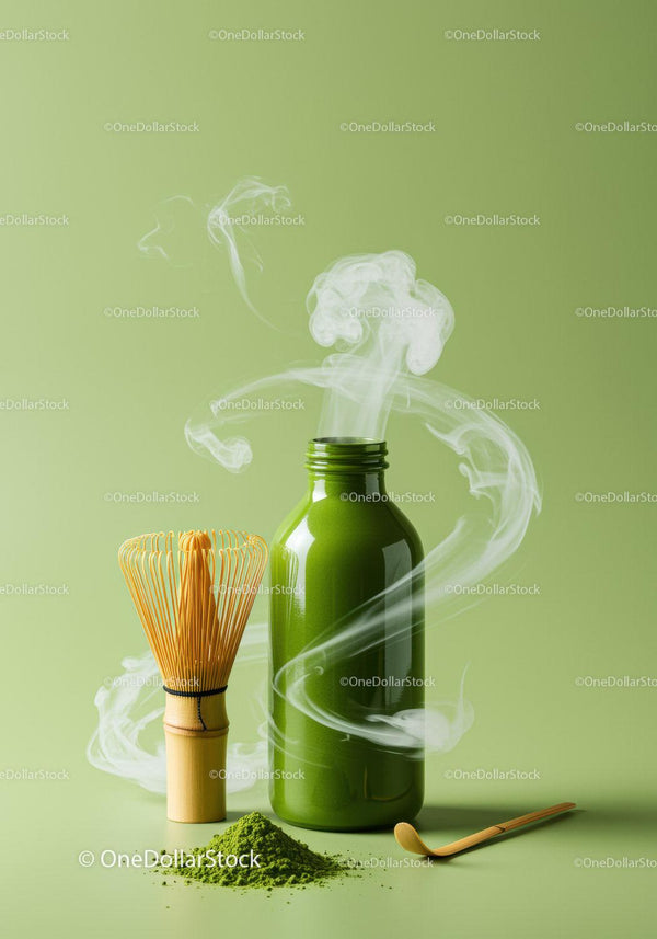 Traditional Matcha Tea Set with Whisk and Powder