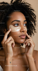 Close-up of Woman Using Under-Eye Patches for Skin Rejuvenation