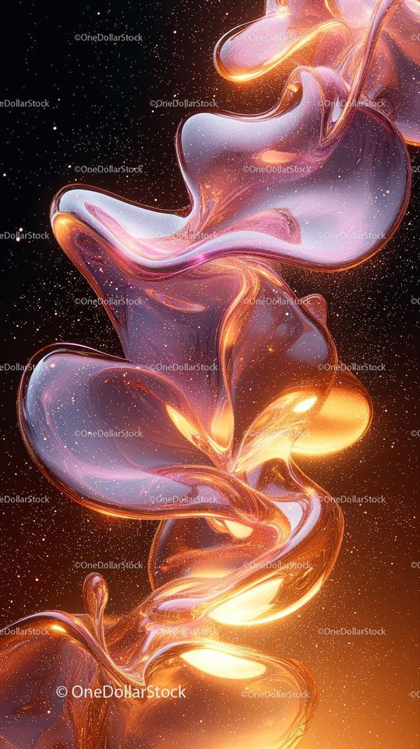 Abstract Swirling Lights with Glowing Particles and Cosmic Background