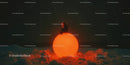 Sunlike Glowing Orb in Space with Cosmic Background and Stars