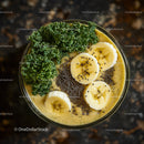 Healthy Banana and Kale Chia Smoothie with Fresh Fruit