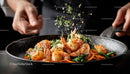 Cooking Shrimp and Vegetable Stir-Fry in a Skillet