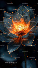 Glowing Lotus Flower with Sparkling Petals and Mystical Glow