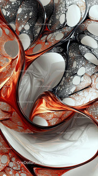 Abstract Marble and Fluid Art with Metallic Accents