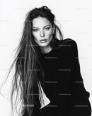 Elegant Black and White Fashion Portrait of a Confident Woman