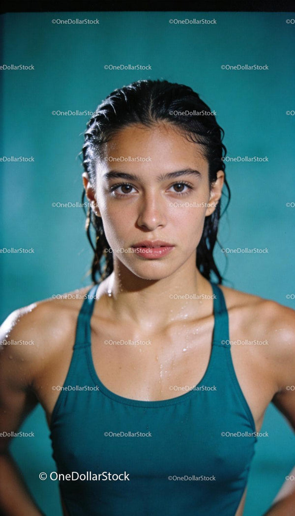 Focused young swimmer confident after a swim session