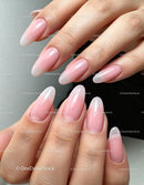Elegant natural ombre nails with glossy finish