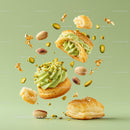 Pistachio Cream Filled Pastries with Crunchy Toppings