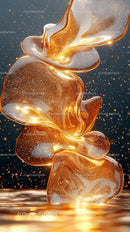 Elegant Gold and Silver Fluid Abstract Art for Creative Designs