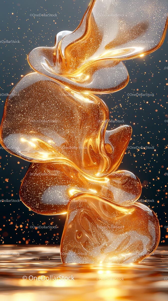 Elegant Gold and Silver Fluid Abstract Art for Creative Designs