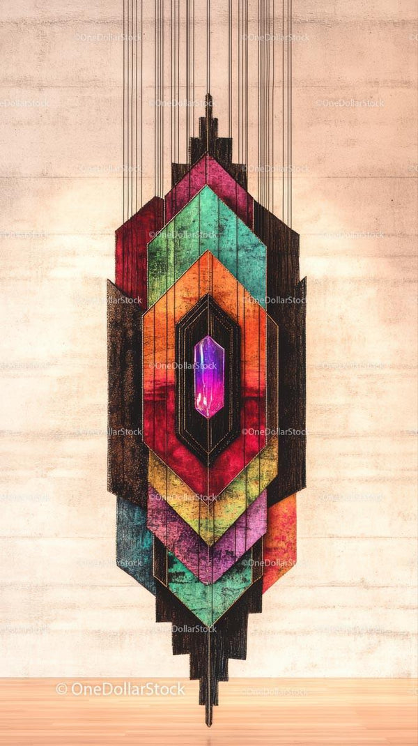 Colorful Geometric Wall Art for Modern Interior Decoration