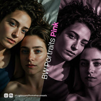 BW Portraits Pink Lightroom presets cover preview