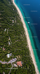 Lush Green Forest Leading to Crystal Clear Beach and Turquoise Sea
