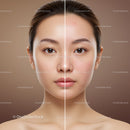Side-by-Side Comparison of Acne-Prone and Clear Skin on a Woman