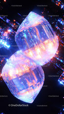 Futuristic Glowing Glass Jars in Abstract Neon Light Scene