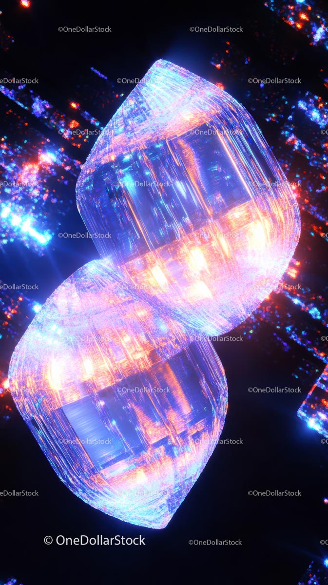 Futuristic Glowing Glass Jars in Abstract Neon Light Scene