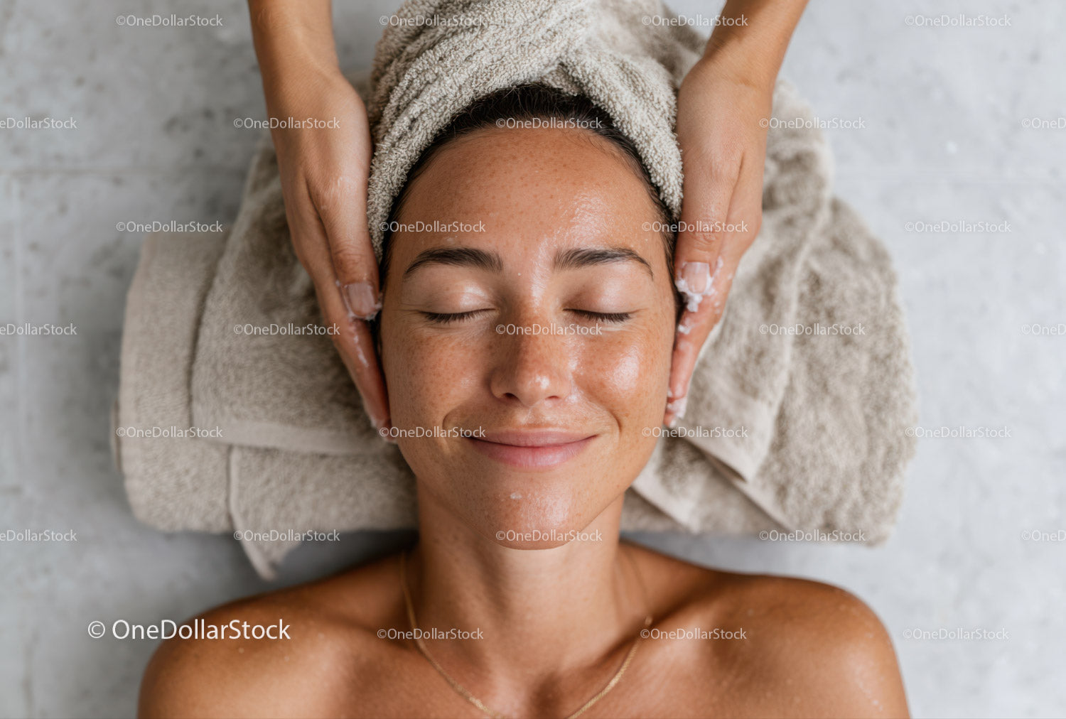 Relaxing Facial Massage with Skincare Treatment in Spa Setting