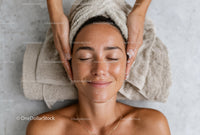Relaxing Facial Massage with Skincare Treatment in Spa Setting