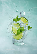 Fresh Lime and Mint Splash in Clear Glass